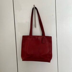 Vintage Coach red leather bag